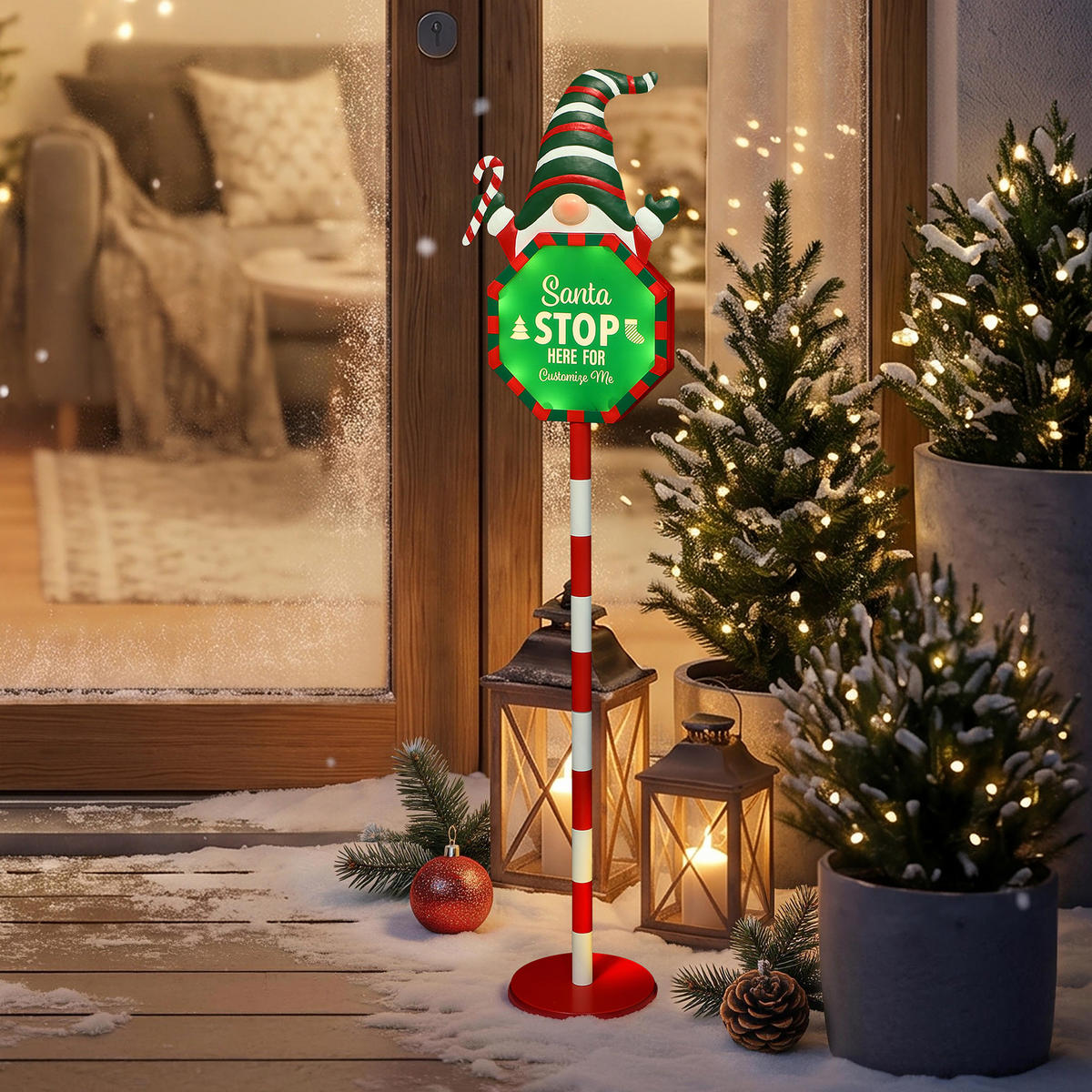WEIHNACHTSSCHILD HTHD0196 - Rot/Weiß, Kunststoff/Metall (18/105/27cm) - Hometopia