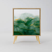 SIDEBOARD EXPENSIVE NATURE, Eichefarben, 57,5x42x75,5 cm, Goldfarbene Metallfüße - Eichefarben/Goldfarben, Holzwerkstoff/Metall (57.5/75.5/42cm) - SpaceRebels
