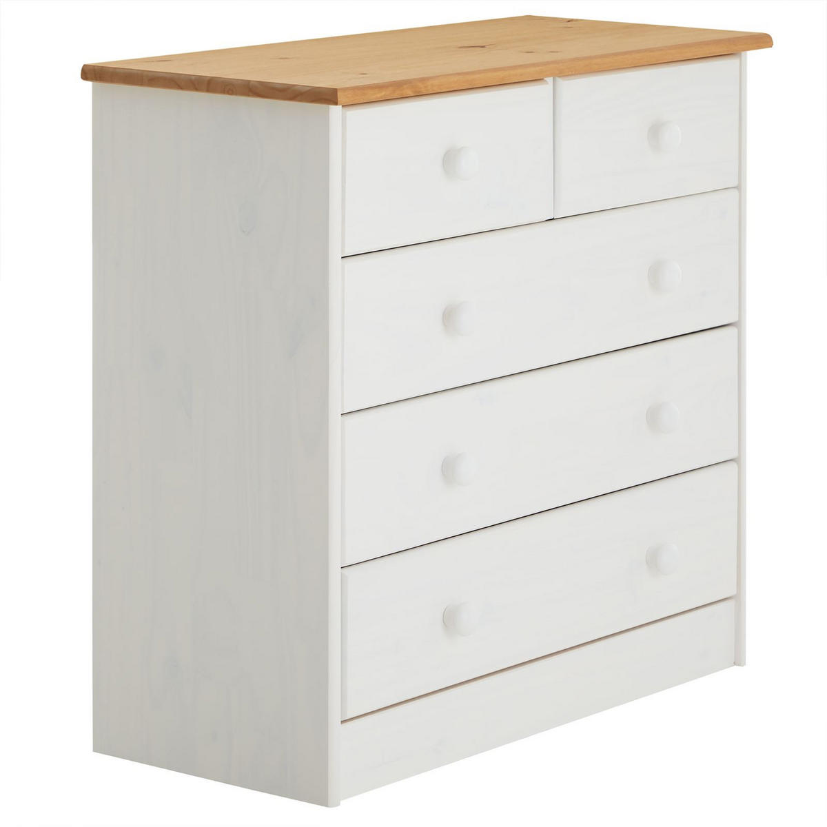 KOMMODE RONDO - Weiß/Braun, Holz (79/74/35cm) - IDIMEX