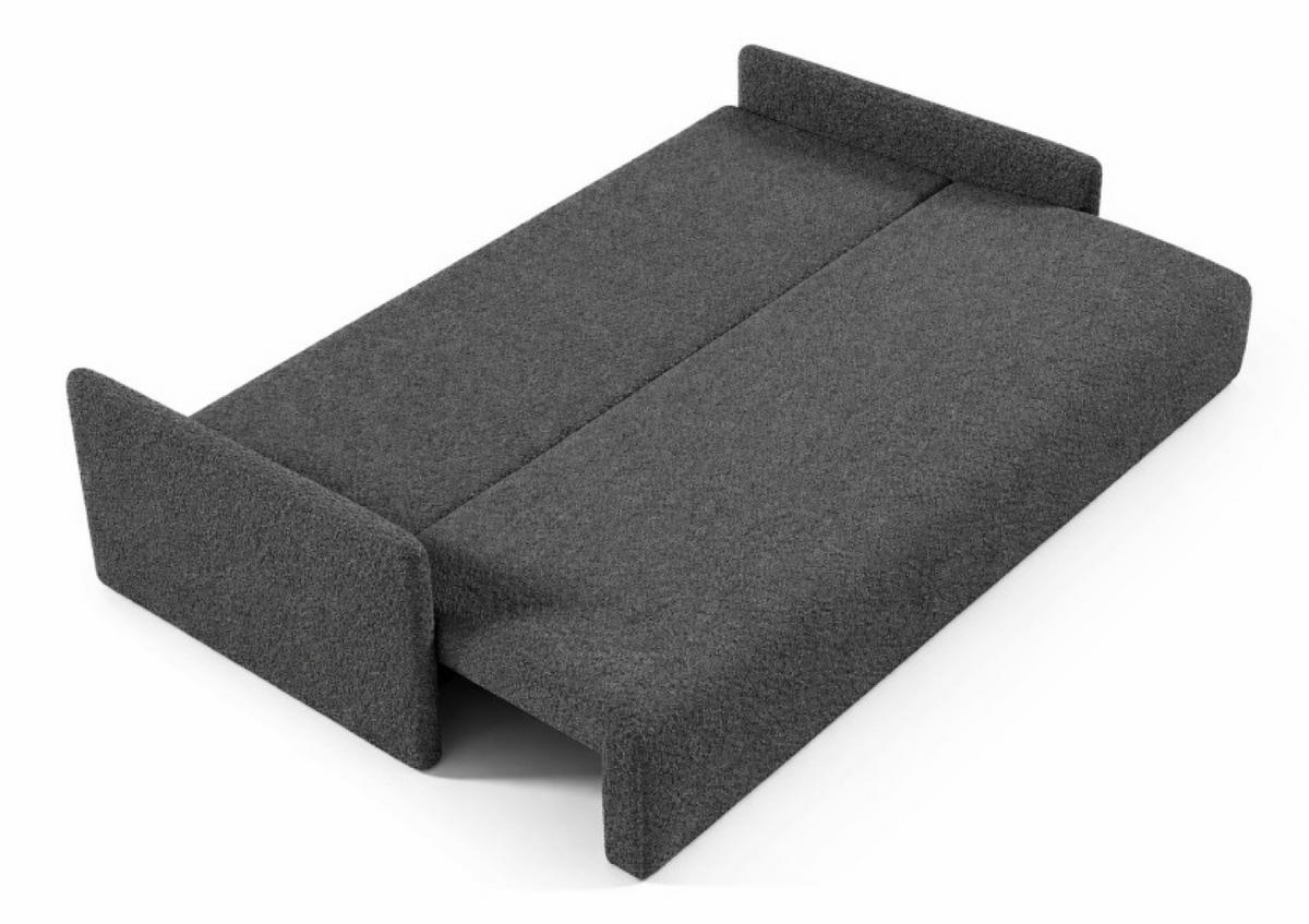 SOFA Dunkelgrau SISI Mit Schlaffunktion - Dunkelgrau/Grau, Textil (207/90/87cm) - Sepro Meble