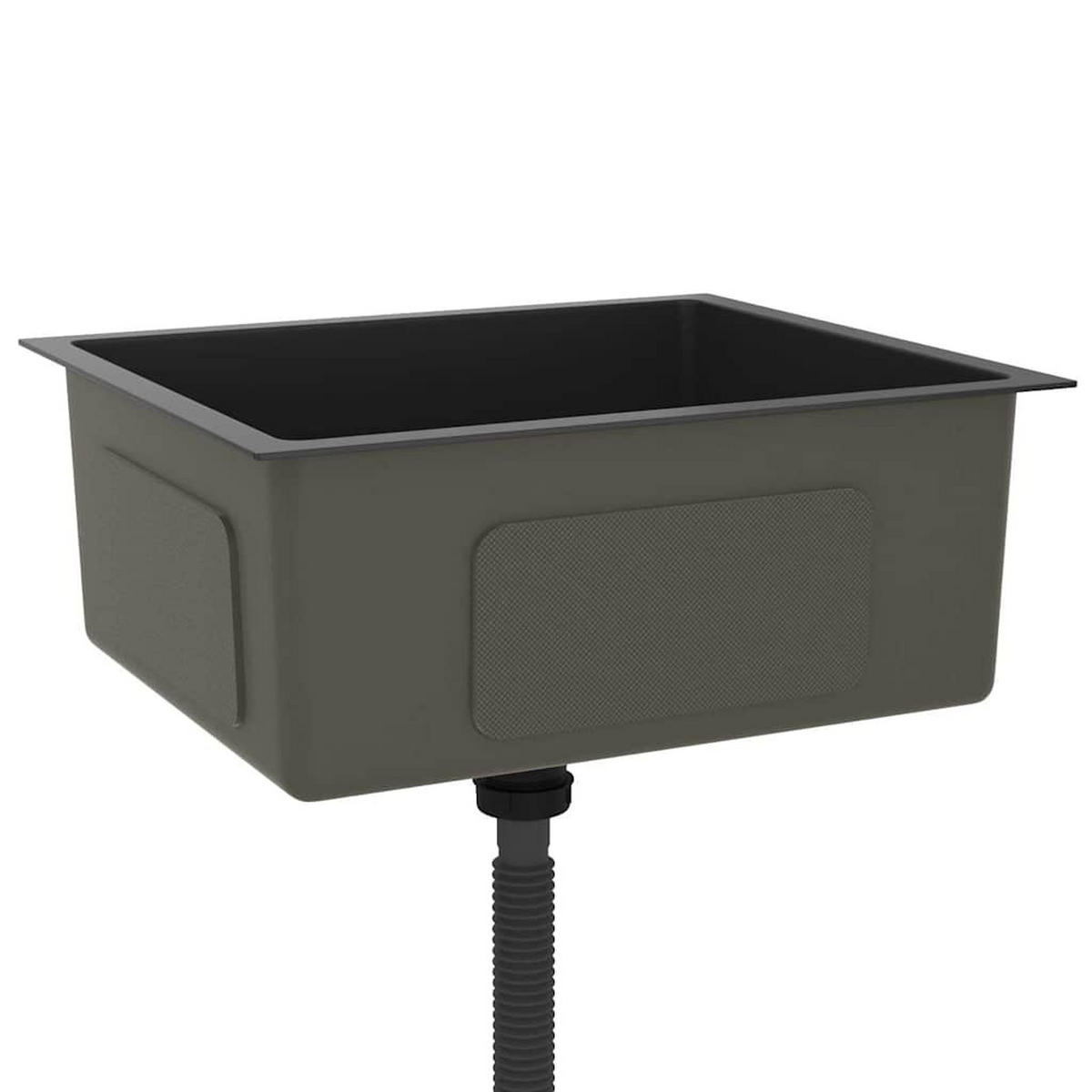 EINBAUSPÜLE Handgemachte Schwarz Edelstahl - Schwarz, Metall (44/20/51cm) - vidaXL
