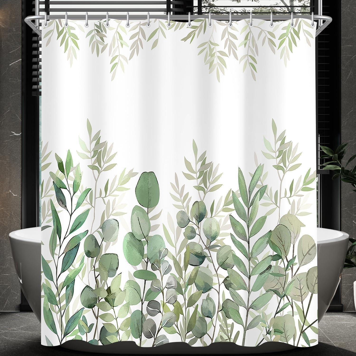 DUSCHVORHANG Blätter Muster 200 x 200 cm - Grün, Textil (200/200cm)