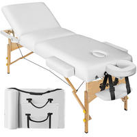 MASSAGELIEGE 3 Zonen, 218 x 102 x 90 cm,weiß - Weiß, Holz (102/90/218cm) - tectake