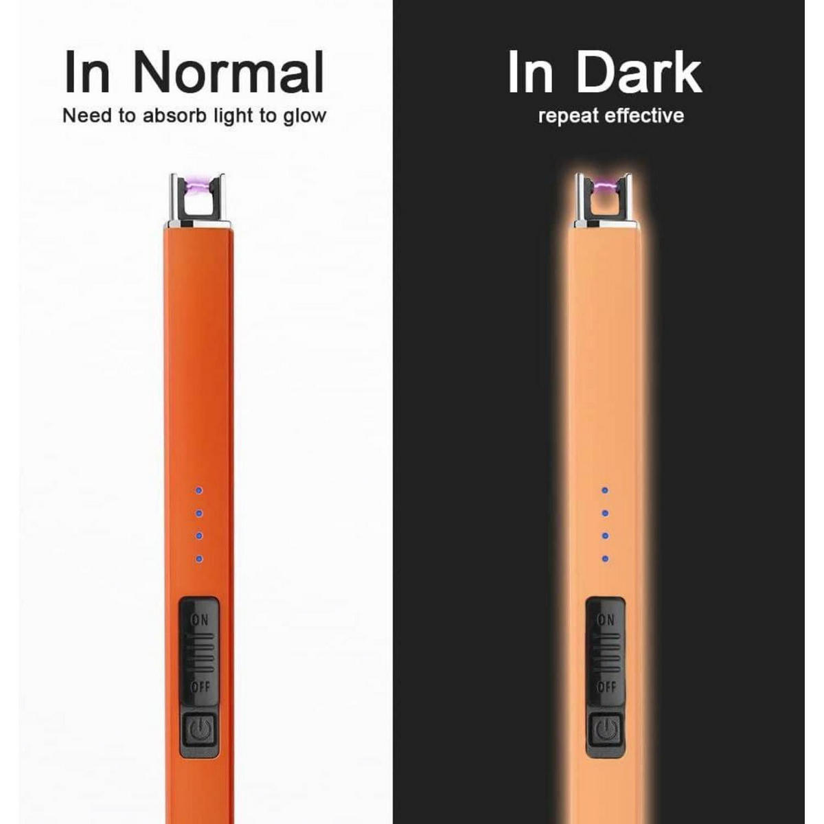 ELEKTRISCHES Feuerzeug mit USB-Aufladung Orange - Orange, Kunststoff (4.1/1.7/19.1cm)