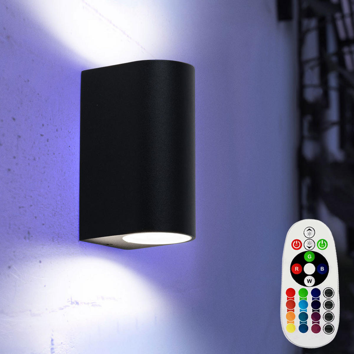 LED AUSSEN-WANDLEUCHTE Aluminium Schwarz 2er Set - Schwarz, Metall (6.8/15/9.2cm)