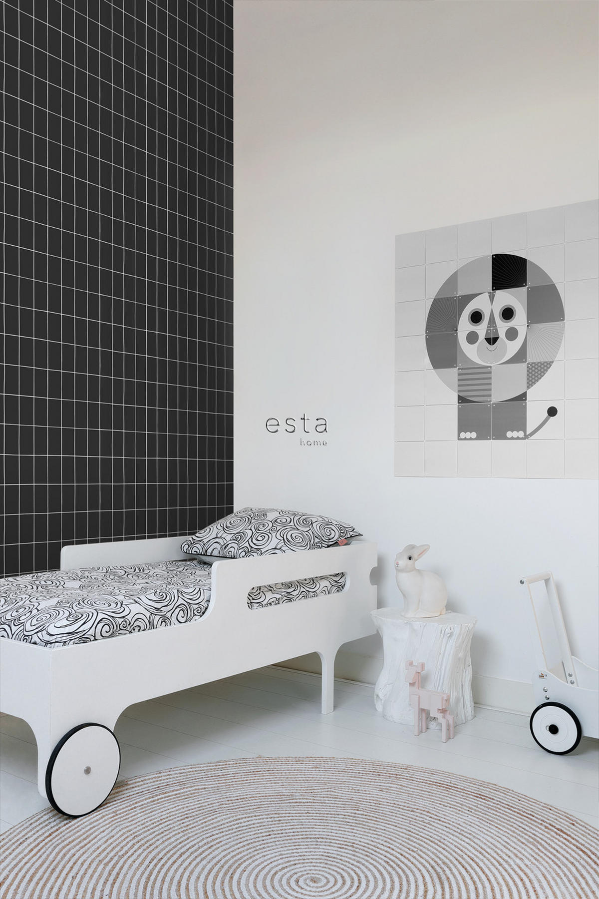 TAPETE kleine Fliesen 53 cm x 10.05 m - Schwarz, Papier (53/1000cm) - ESTAhome