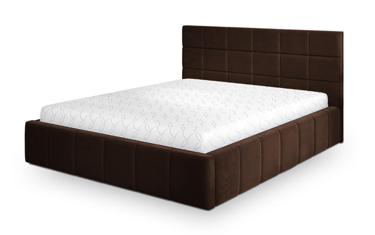 POLSTERBETT VERTO 180x200 cm mit Bettkästen - Braun - Braun, Holz (180/200cm) - MASSENO