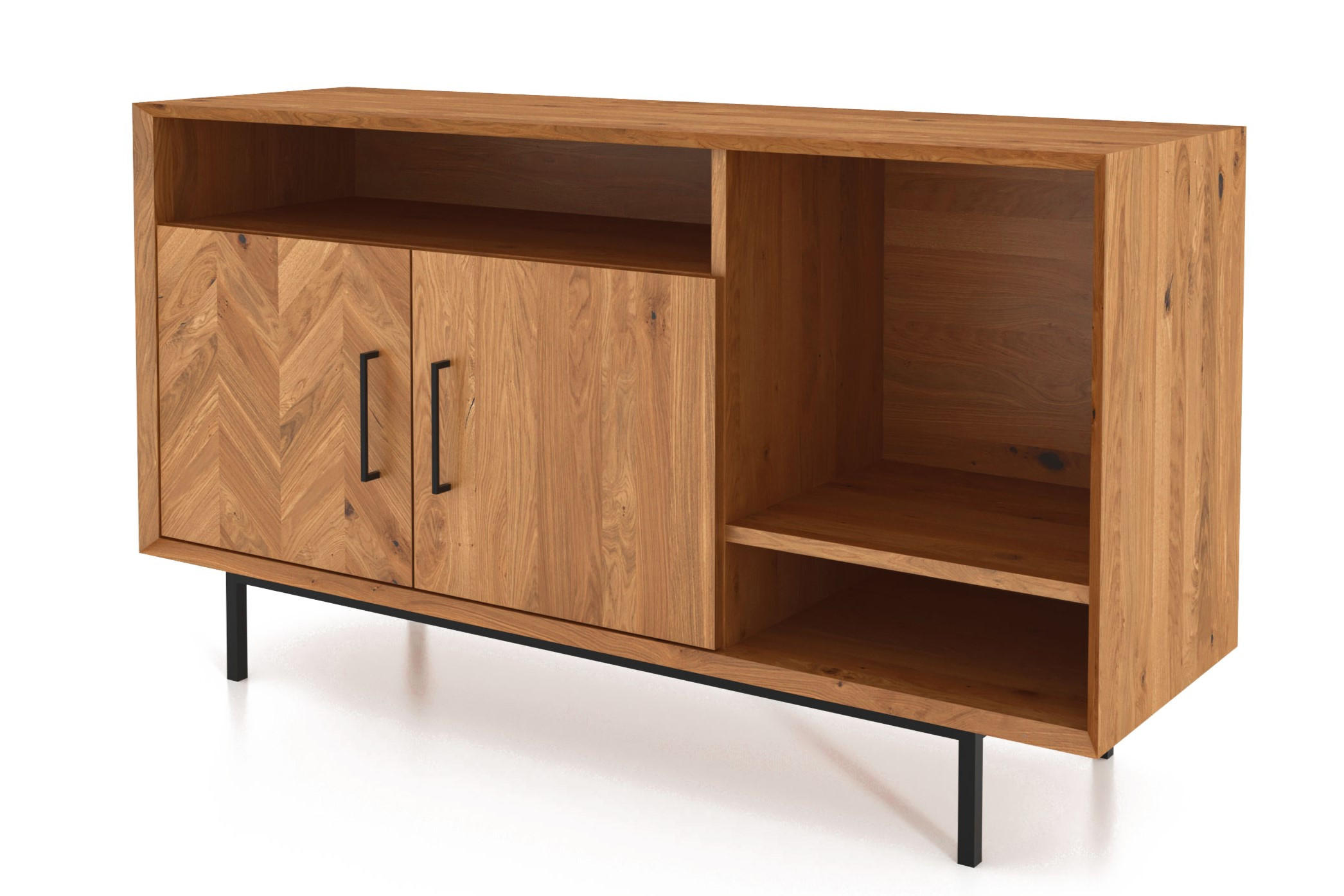 KOMMODE BREIT LEON Wildeiche - Wildeiche, Holz (144/80/45cm) - byoak