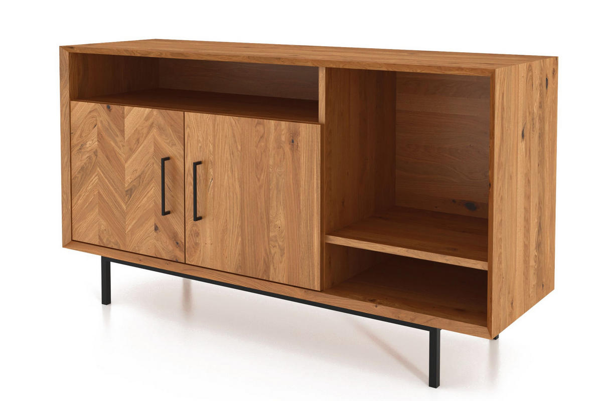 KOMMODE BREIT LEON Wildeiche - Wildeiche, Holz (144/80/45cm) - byoak