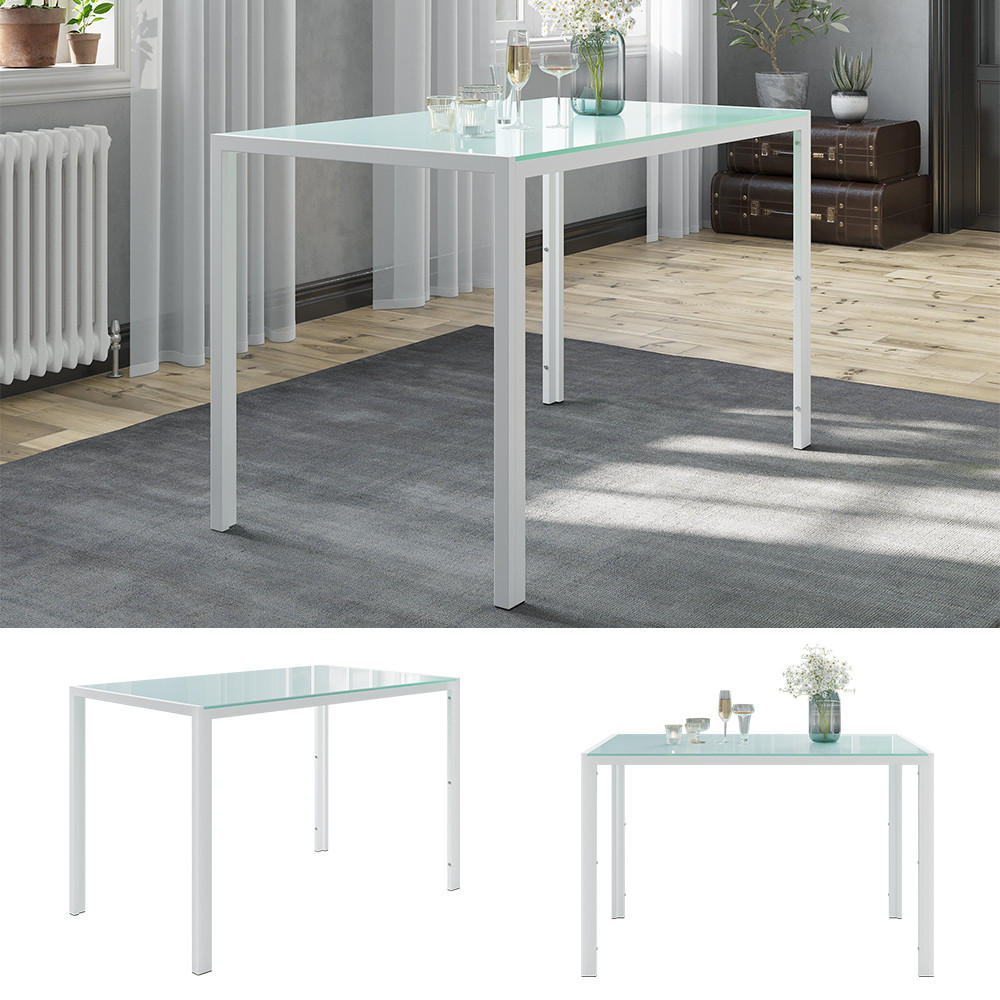 ESSTISCH Grand Weiß - Weiß, Glas (70/120/75cm) - Vicco