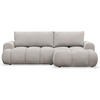 ECKSOFA Ombo Mini, Graubeige Bouclé, rechtsseitig - Taupe/Schwarz, Kunststoff/Textil (256/155cm) - Selsey