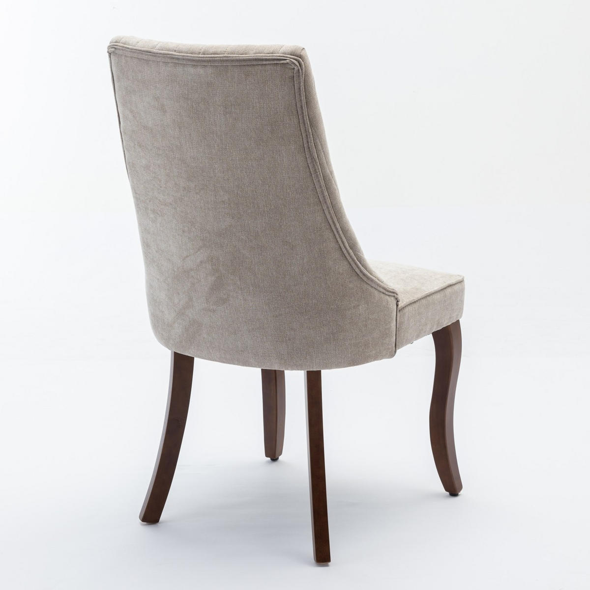 ESSZIMMERSTUHL 2er-Set mit hoher Rückenlehne Chenille Beige - Beige, Holz (50/95.5/64cm) - Meubliv