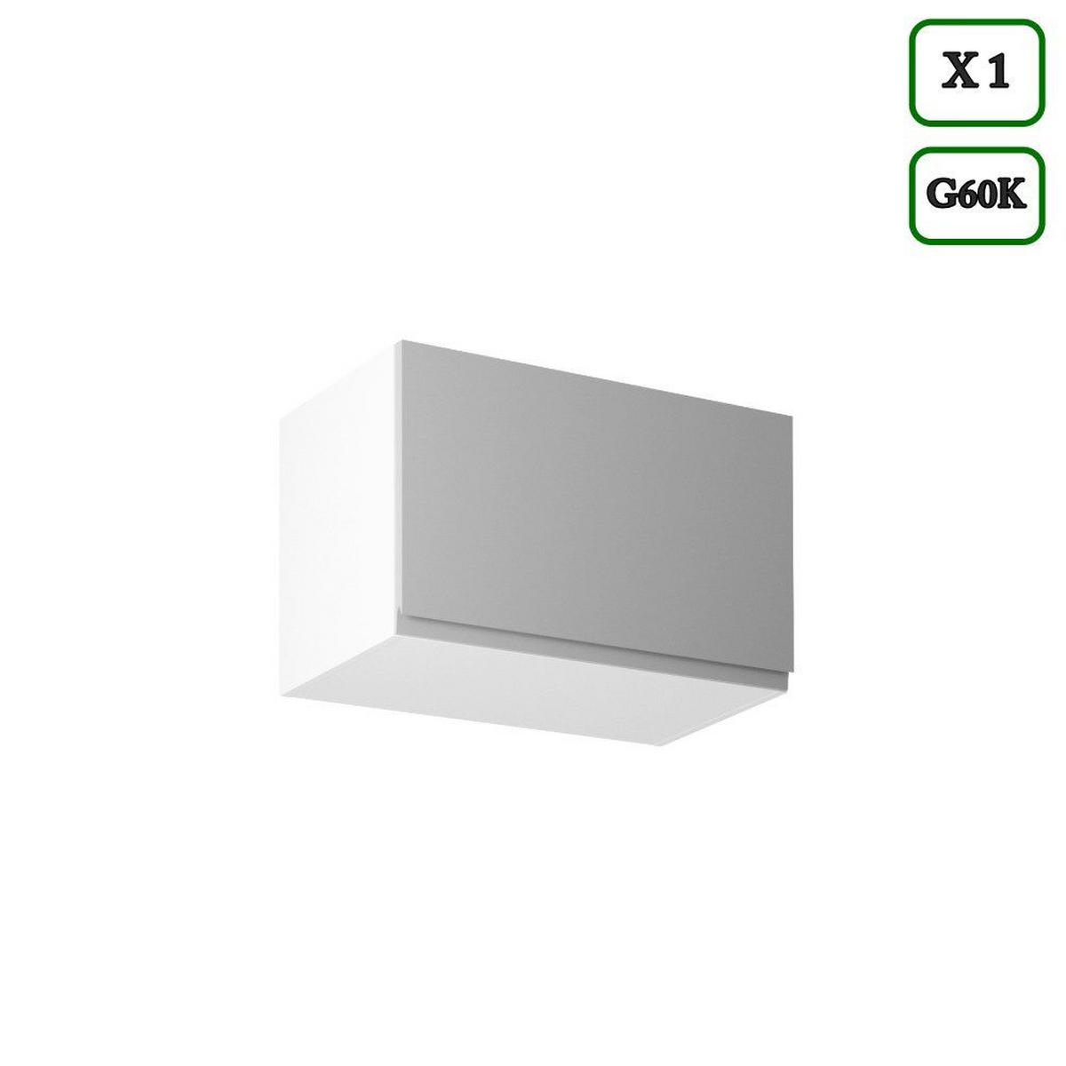 KÜCHENZEILE 320 cm – Aspen K91-M320 - in Weiß/Hochglanz - Grau, Holzwerkstoff (320/212/60cm)