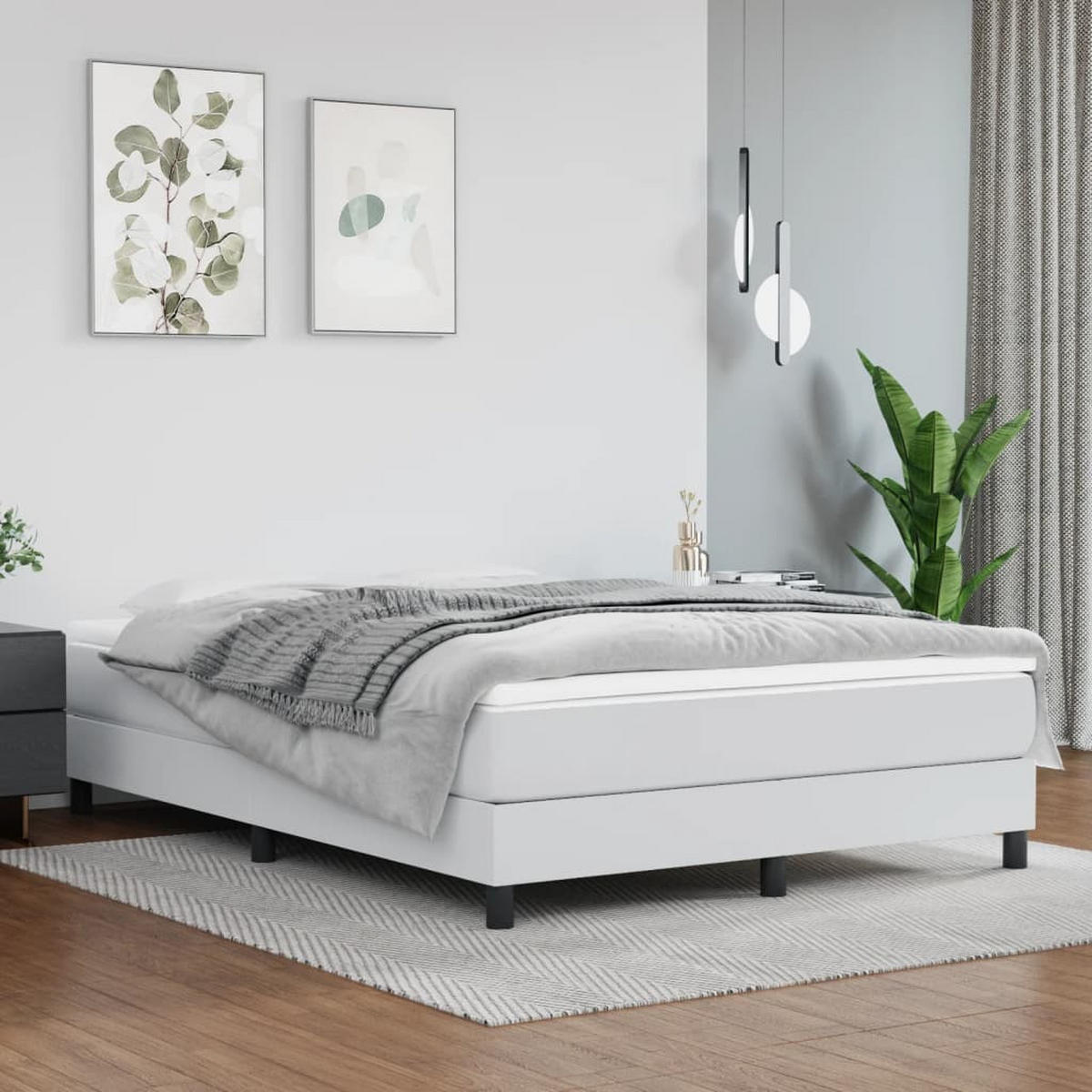 BETTGESTELL Weiss 140/200 Cm Kunstleder - Weiß, Holzwerkstoff (140/200cm) - vidaXL