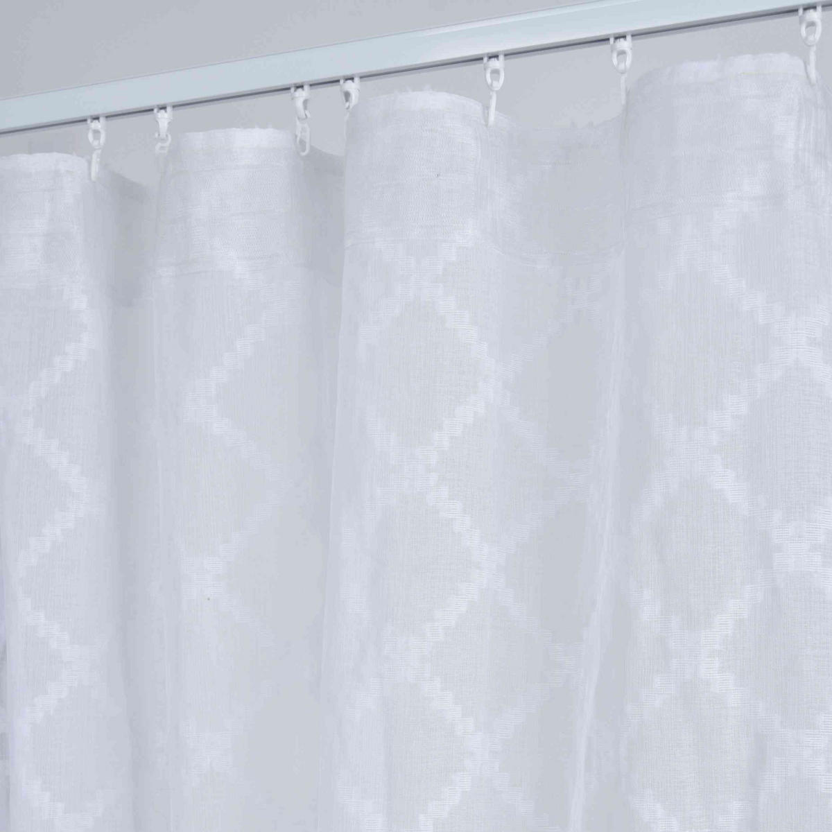 GARDINE VALENCIA HxB 245x145 cm Natur Diamond - Weiß, Textil (145/245cm)
