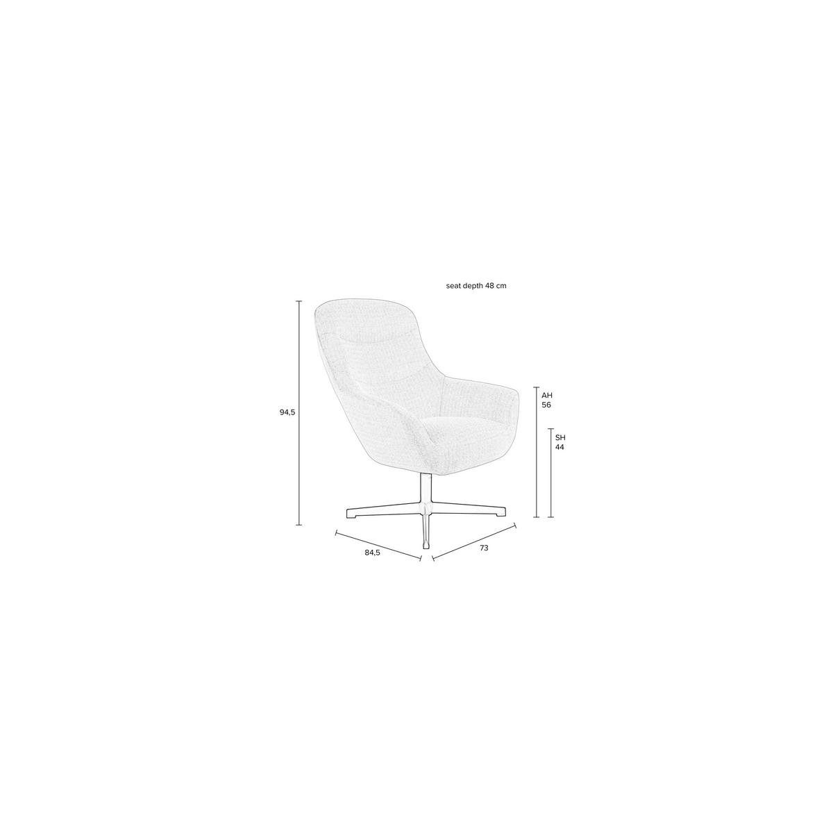 SESSEL Yuki Drehbar Off White - Weiß, Kunststoff (73/94.5/84.5cm) - Housecraft Living