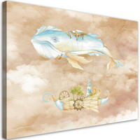 WANDBILD fliegerwal und schiff - Beige, Textil (60/40cm) - Feeby