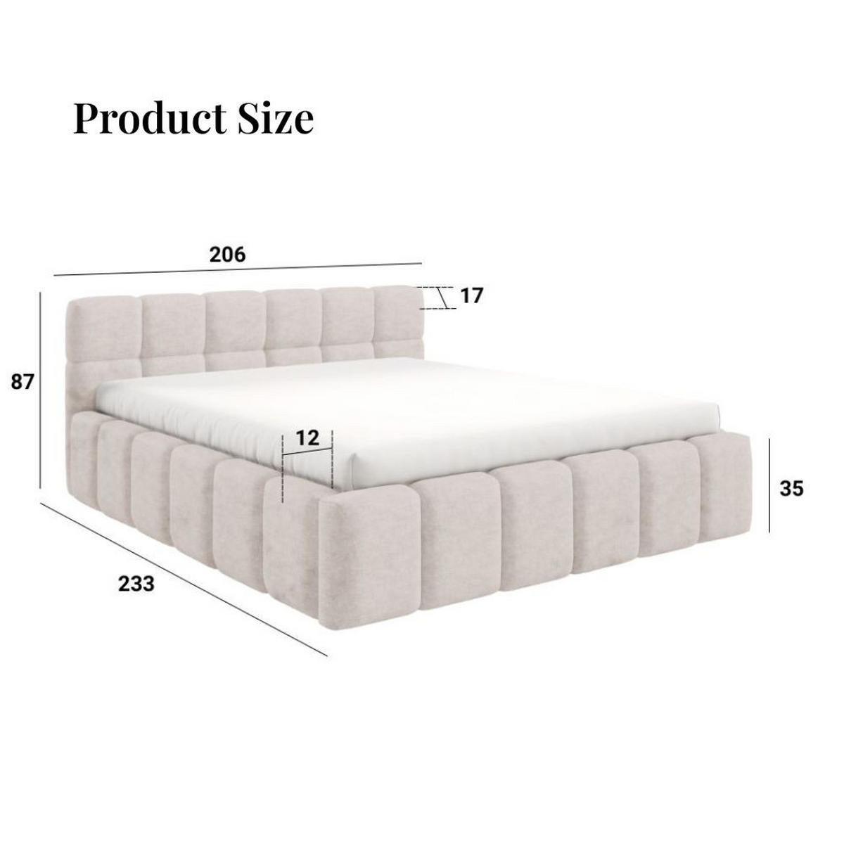 POLSTERBETT NUBO Medium 180x200 cm mit Bettkasten – QUELLE 02 - Creme, Holz (180/200cm) - Dekori_Interiors