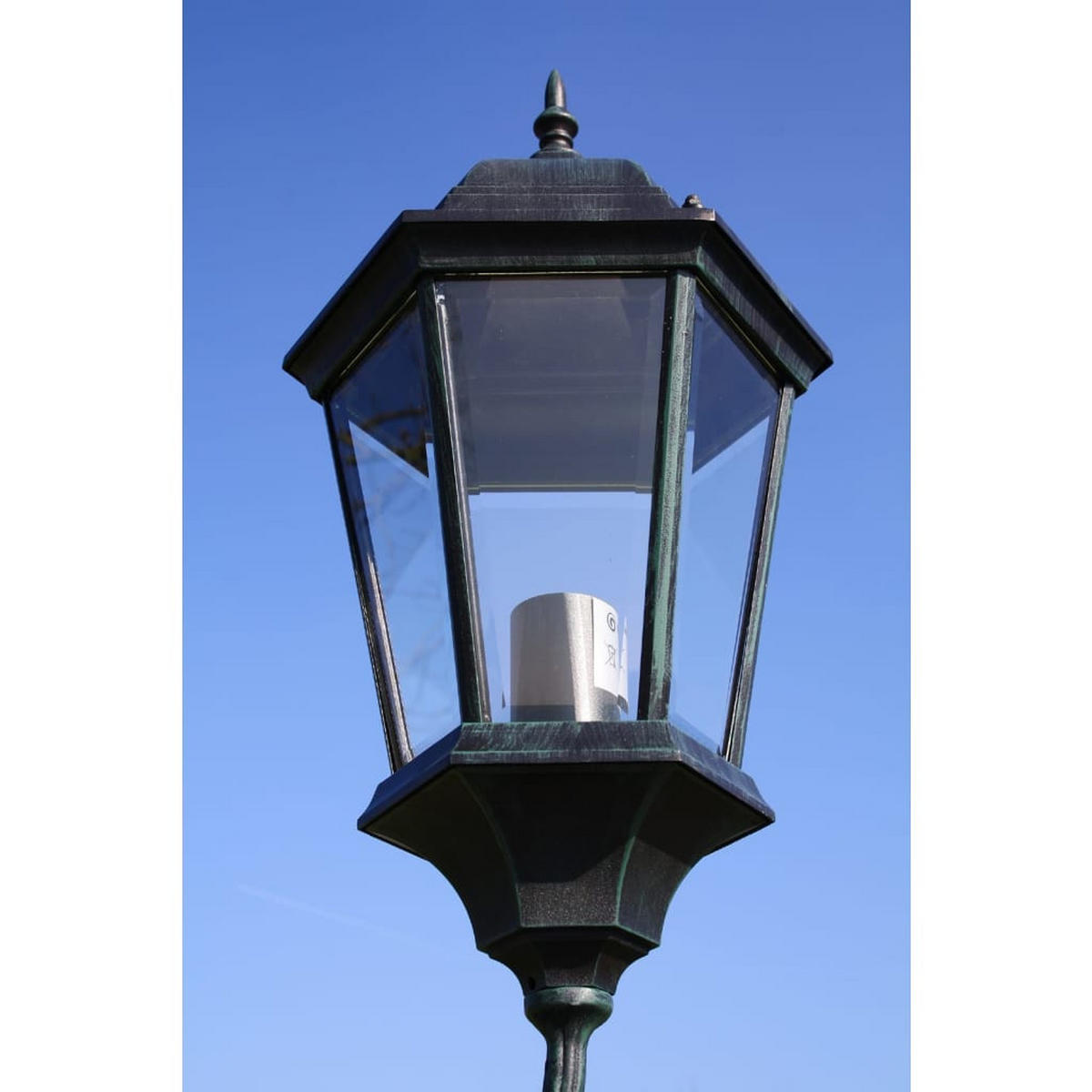 GARTENLATERNE 2-Flammig 230 Cm Dunkelgrün/Schwarz Aluminium - Dunkelgrün, Metall (67/26/230cm) - vidaXL