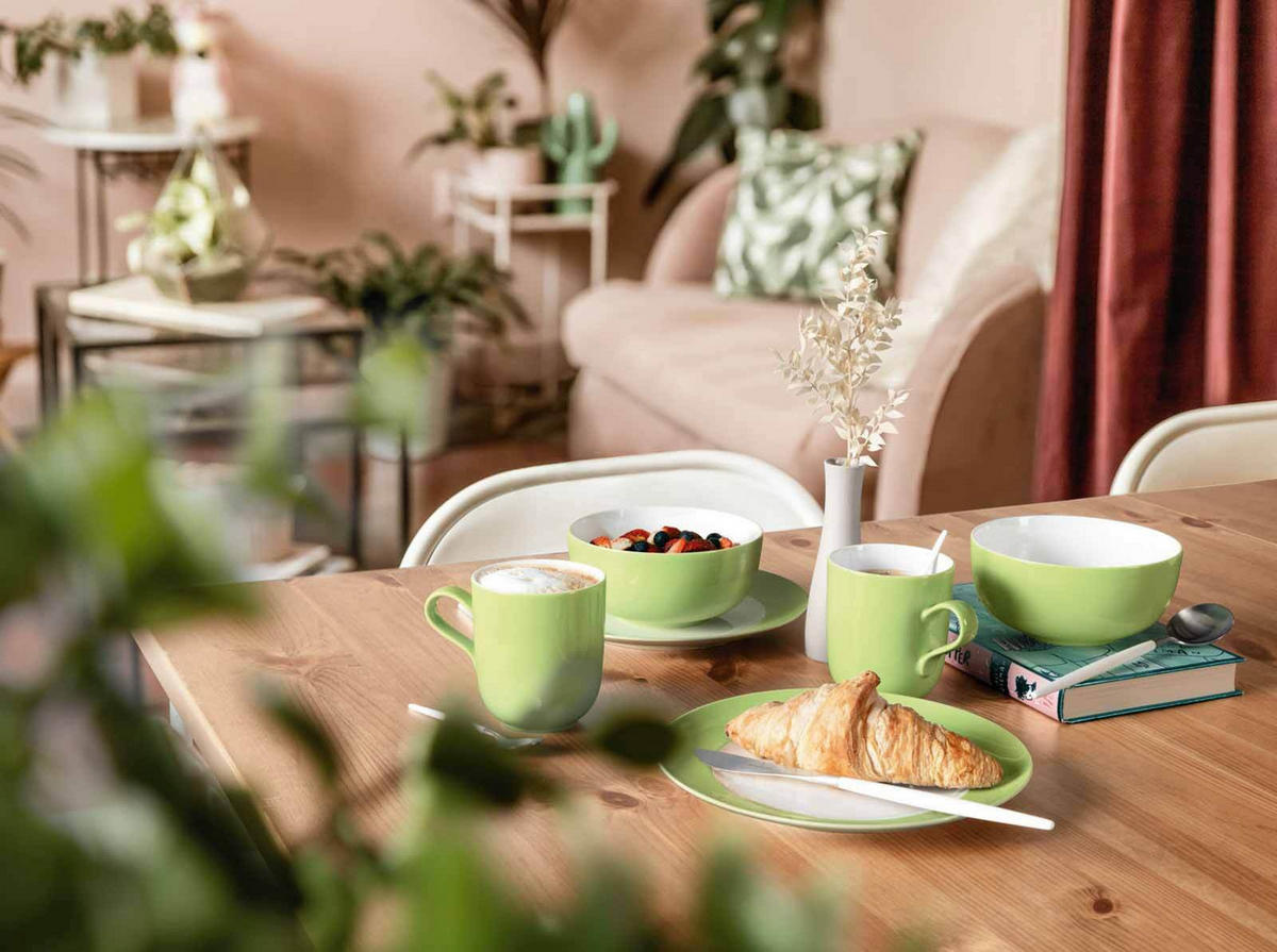 TEEUNTERTASSEN Liberty Pure Colors Lime Green ø 13 cm 6er Set - Grün, Keramik (13cm) - Seltmann Weiden