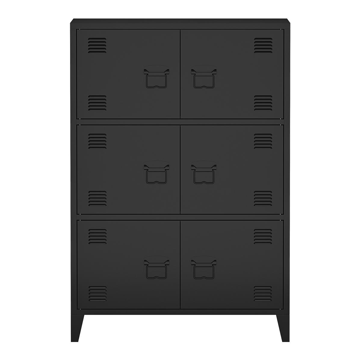 BÜROSCHRANK Hamina - Schwarz, Metall (80/113/40cm) - [en.casa]