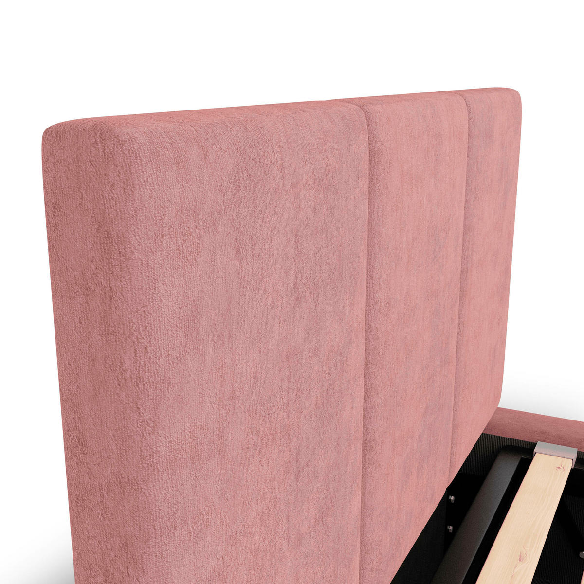 POLSTERBETT für Schlafzimmer Bett mit Stauraum Rosa 90x200cm Kopfteil 120cm - Rosa, Holzwerkstoff/Metall (90/200cm) - Muralo