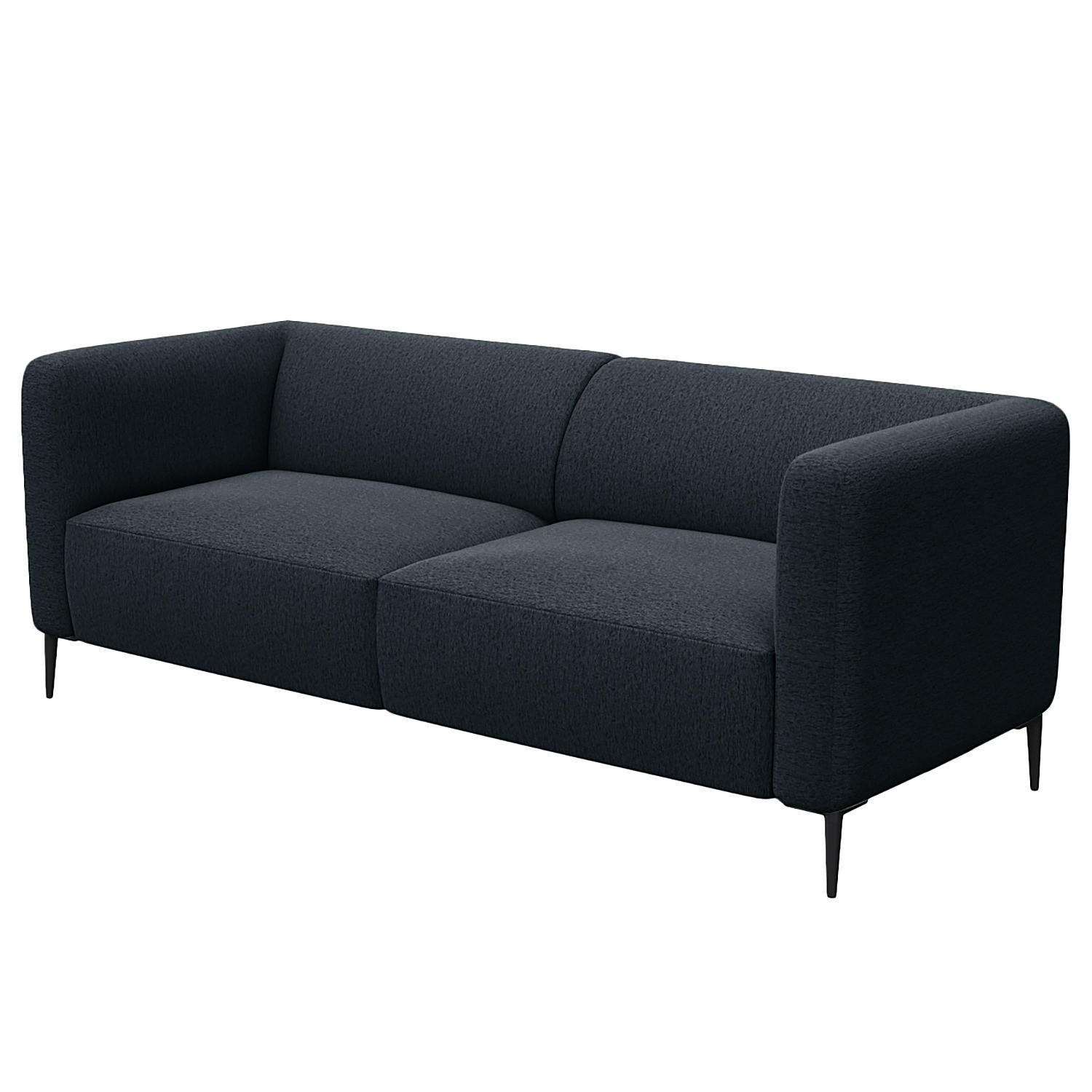 3-SITZER SOFA - Schwarz/Grau, Textil/Metall (205/74/88cm) - home24