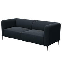 3-SITZER SOFA - Schwarz/Grau, Textil/Metall (205/74/88cm) - home24