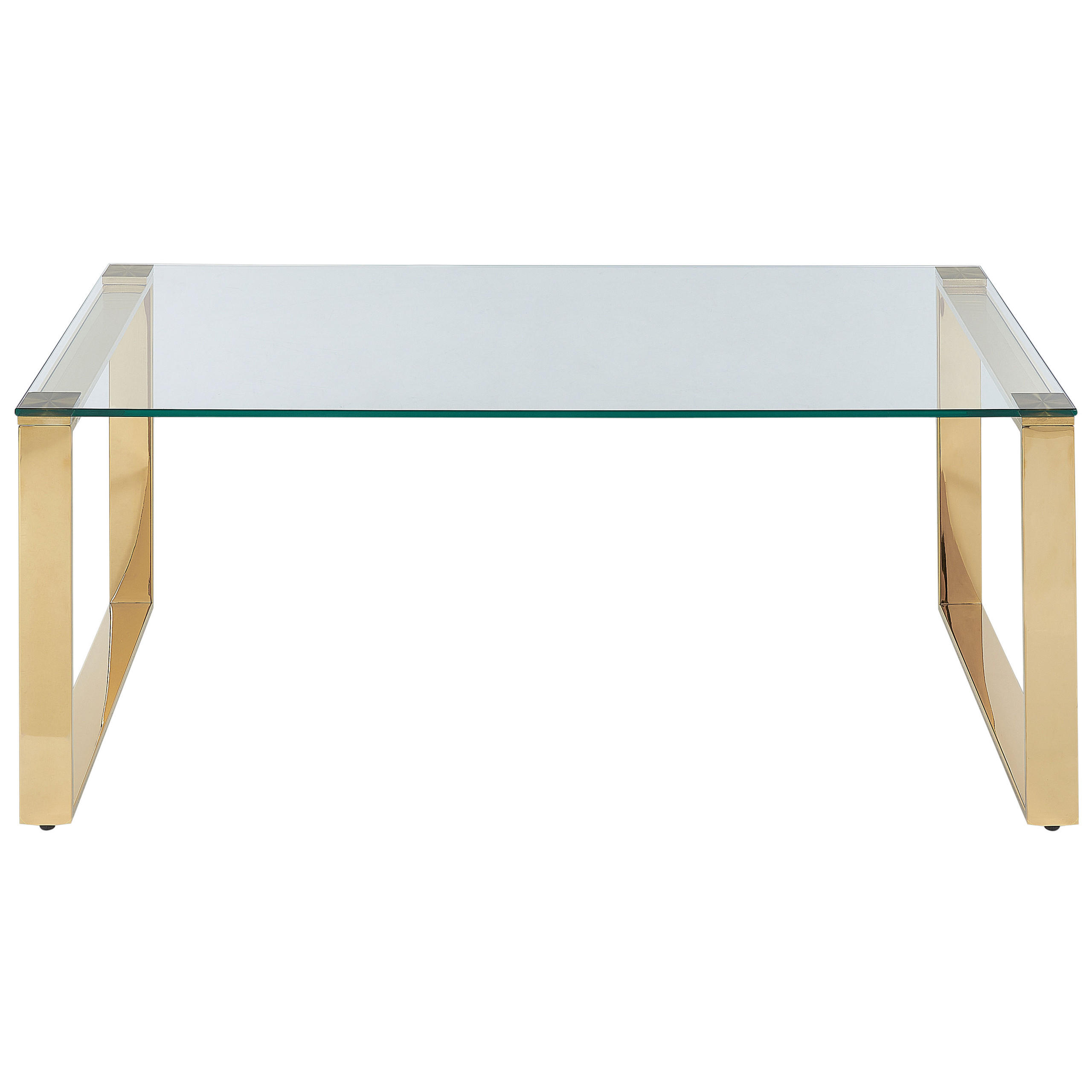 COUCHTISCH mit Glasplatte Gold Tilon - Transparent/Goldfarben, Glas (50/100/40cm) - Beliani