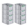 EUROBOX 8x Nextgen Color 22x30x40cm 20 Liter Griffe Grün Geschlossen - Grün, Kunststoff (30/22/40cm) - PROREGAL