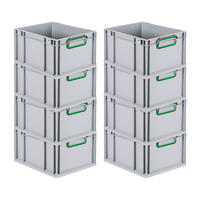 EUROBOX 8x Nextgen Color 22x30x40cm 20 Liter Griffe Grün Geschlossen - Grün, Kunststoff (30/22/40cm) - PROREGAL