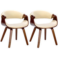 ESSZIMMERSTUHL Foley 2er Set 76x62x52 cm Walnuss/Creme - Nussbaumfarben, Holz (62/76/52cm) - furnicato