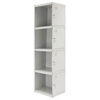 SPIND Amego HxBxT 180x40x50 cm 4 Abteile Anbaumodul Grau-Grau - Grau, Metall (40/180/50cm) - PROREGAL