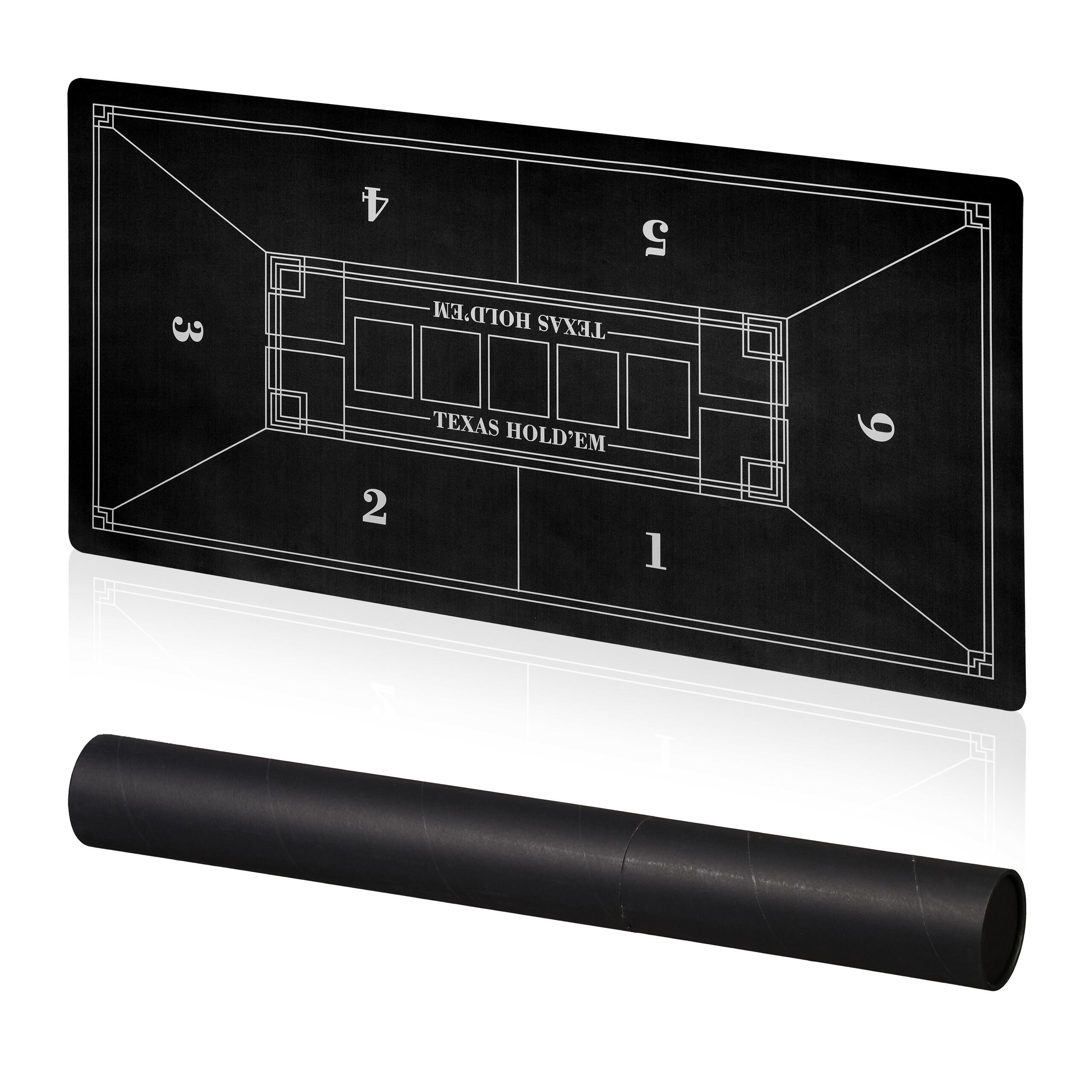 COVORAȘ Negru pentru poker 120x60 cm cu rolă de depozitare