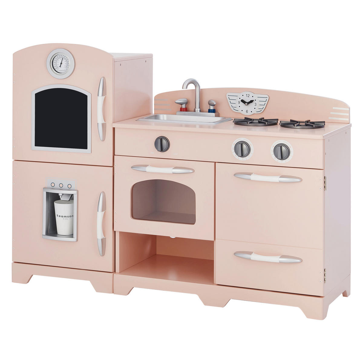 KINDERKÜCHE aus Holz, Rosa, 79cm - Pink, Holz (102.6/31.4/79.4cm) - Teamson Kids