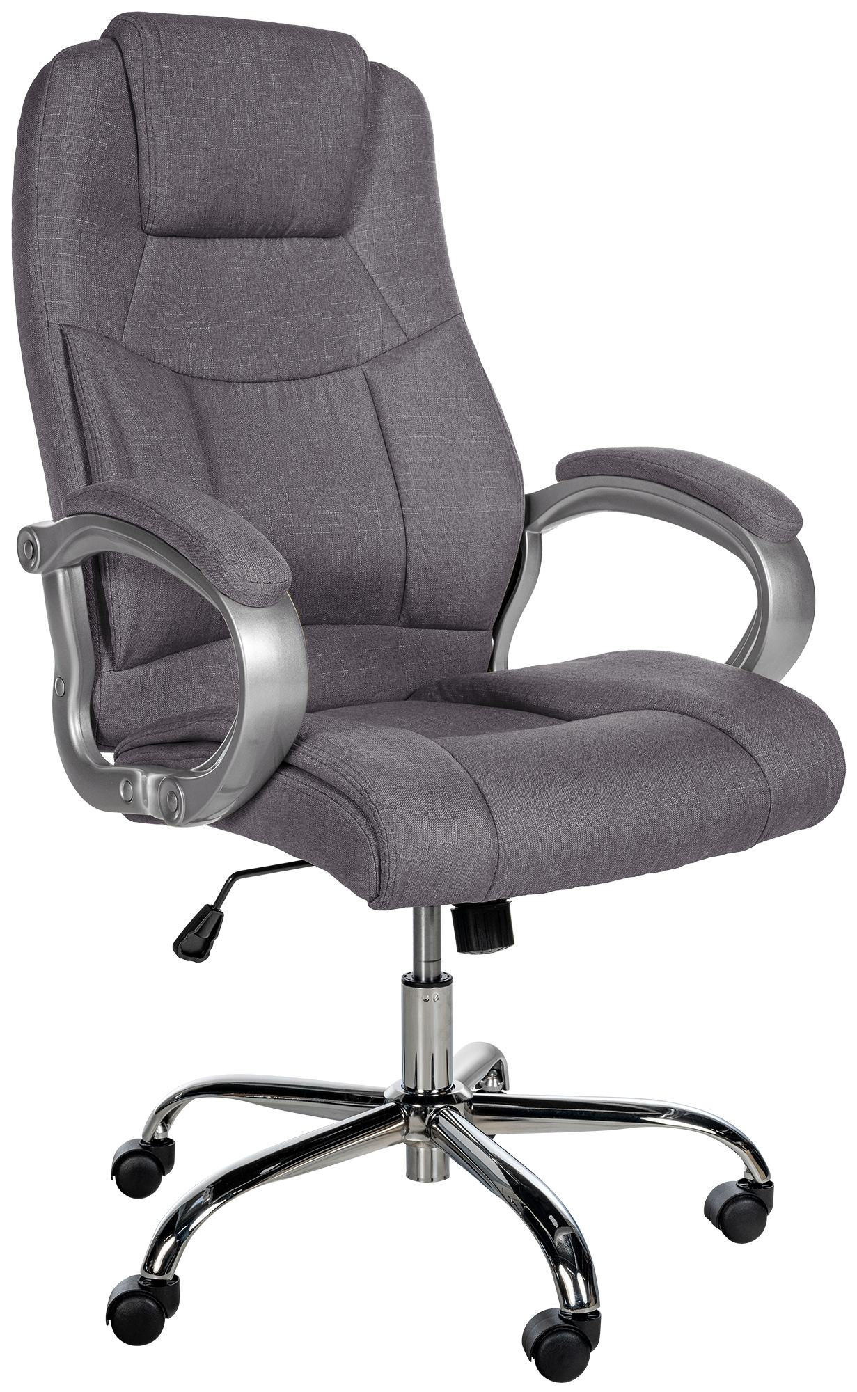 CHEFSESSEL Stoff Grau - Chromfarben/Grau, Textil/Metall (66/113/70cm) - CLP