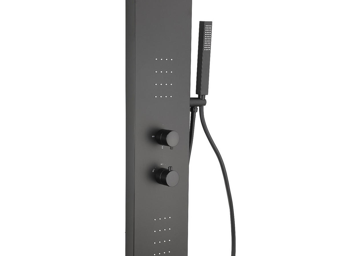 DUSCHSÄULE - 20 cm x 54 cm - metall - schwarz Zazia - Schwarz, Metall (20/140/54cm) - Vente-Unique