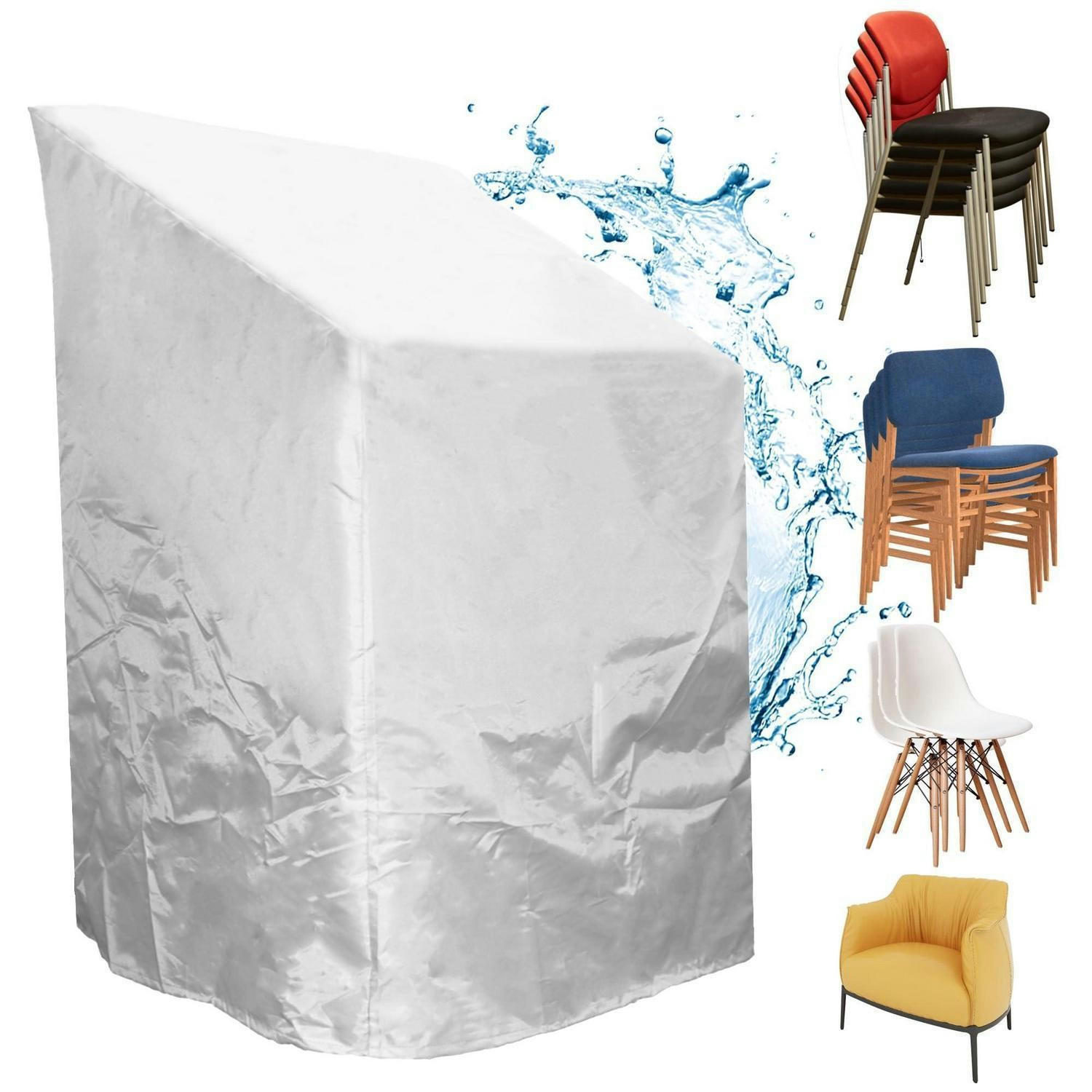 SCHUTZHÜLLE für Gartenstühle 70 x 70 x 80/120 cm Oxford Polyester UV-Beständig - Weiß, Textil (80/120/70cm)