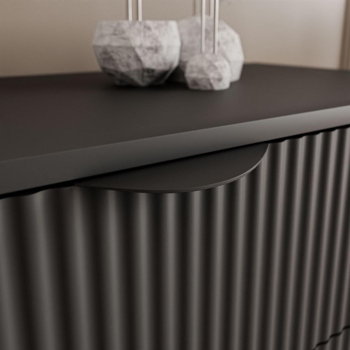 NACHTTISCH SCARLETT 2S MIT SCHUBLADEN SCHWARZ - Schwarz, Holzwerkstoff (63/55/38cm) - Lookway