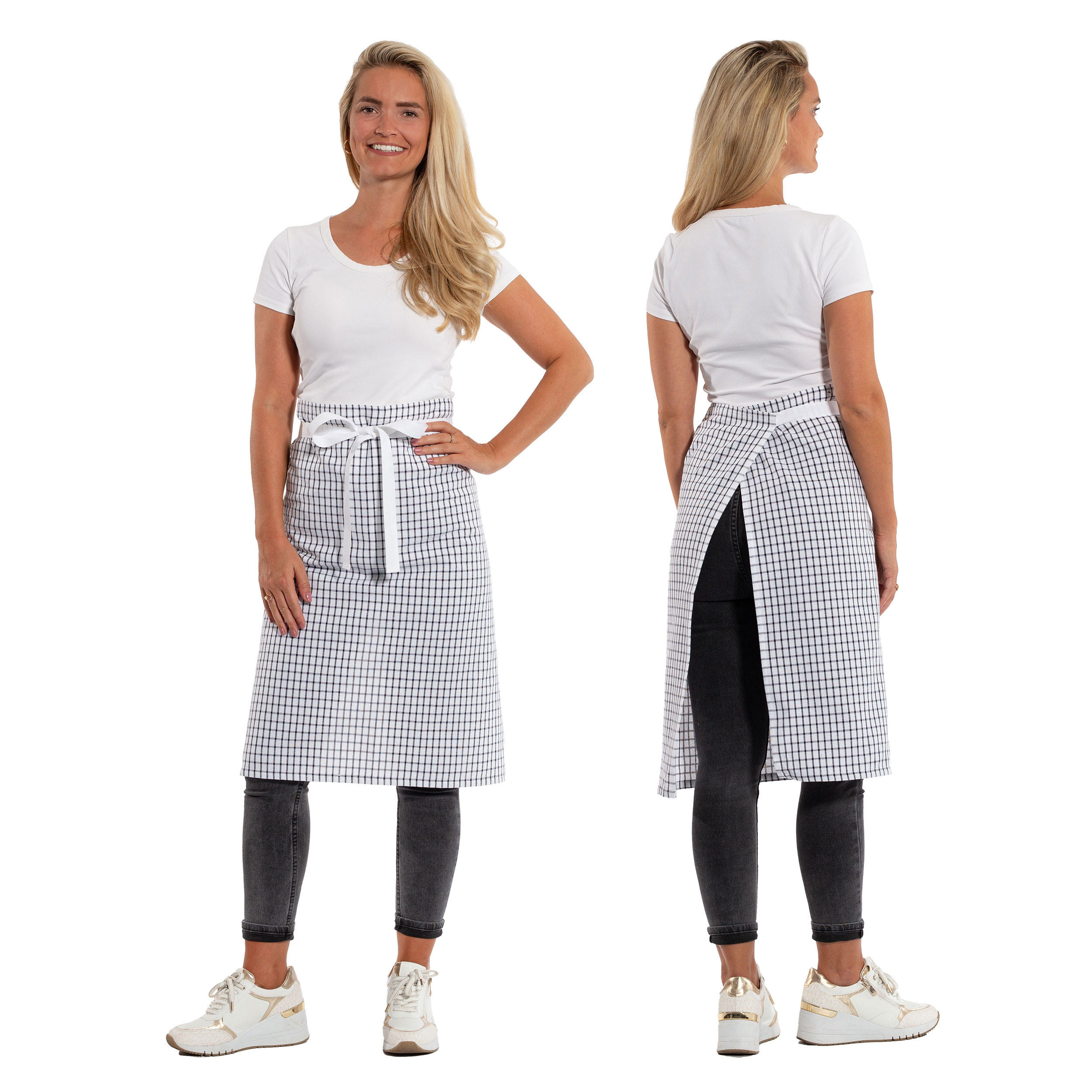 SCHÜRZE , 84x65 cm, 100% Baumwolle, schwarz-weiß-gemustert - Multicolor, Textil (65/84cm) - Zollner