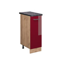 APOTHEKERSCHRANK R-Line Bordeaux Hochglanz 30 cm , AP Anthrazit - Bordeaux/Eiche Wotan, Holzwerkstoff (30/81.6/60cm) - Vicco
