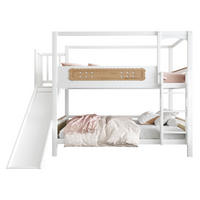 ETAGENBETT 90/200 cm in Weiß/Natur mit Rutsche und breiter Sicherheitsleiter - Weiß, Holz (90/200cm) - OKMYHOME