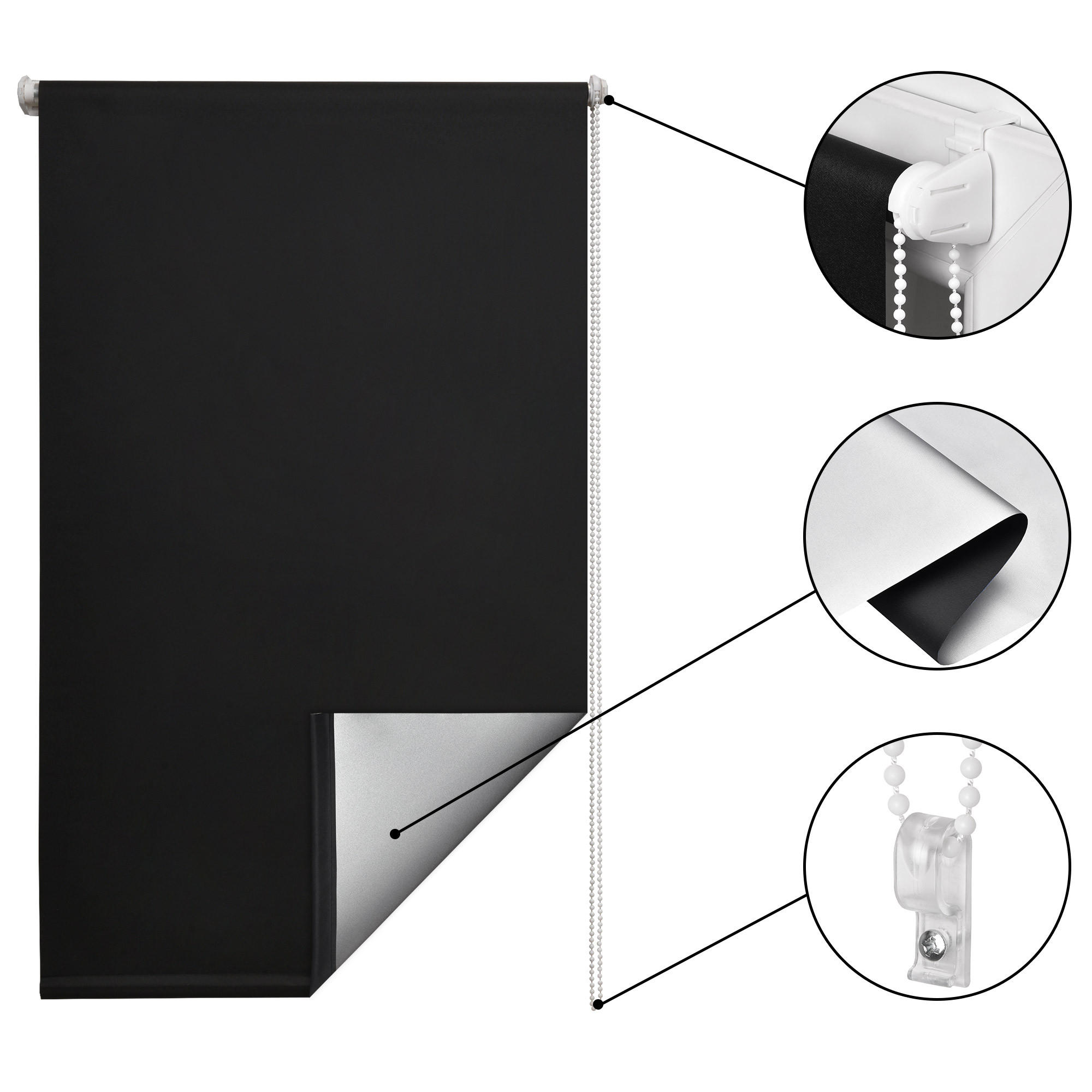 Thumbnail - Sol Royal Thermorollo, Schwarz, Kunststoff, 95x160 cm, Wohntextilien, Rollos & Jalousien, Rollos