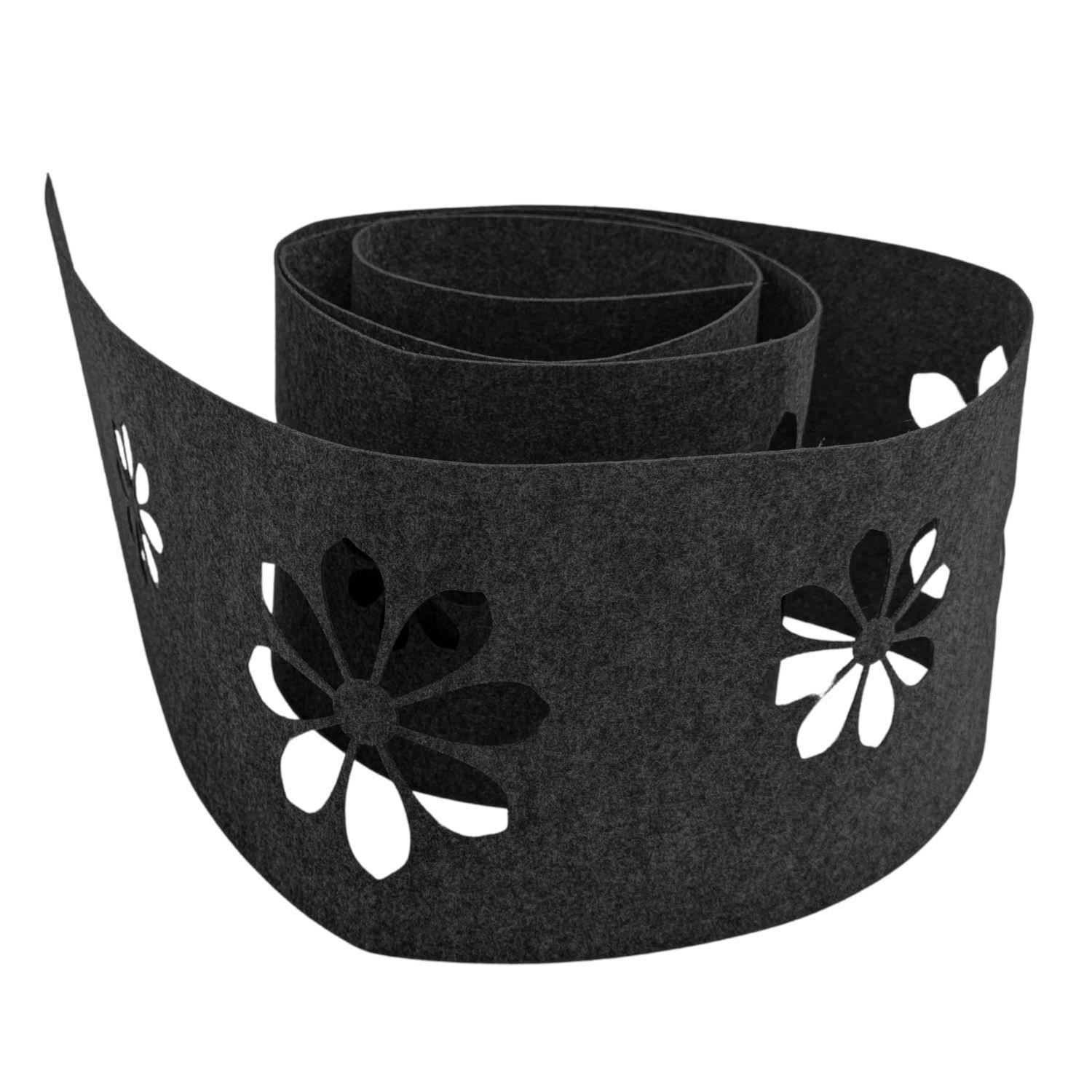 SICHTSCHUTZSTREIFEN Design Vlies Dekor Sonnenblume Einzelstreifen Schwarzgrau 2,55m - Schwarz, Kunststoff (260/19cm) - ZAUN|ZU