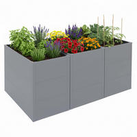 HOCHBEET 3er-Set 77x150x100cm Grau - Grau, Metall (150/77/100cm) - PROREGAL