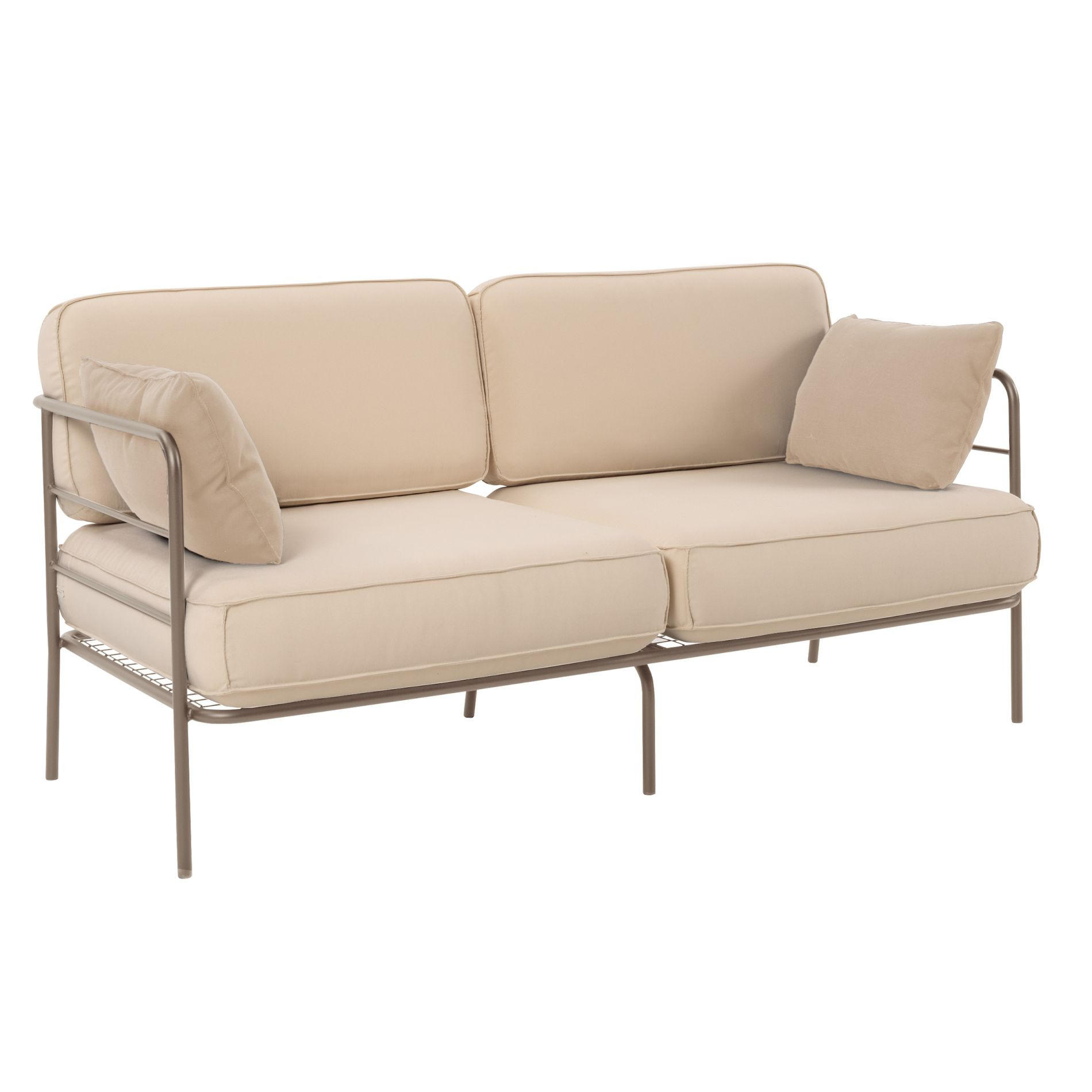 GARTEN-SOFA Preggel Beige/Beige 156 cm - Beige, Textil (156/80/71cm) - Selsey
