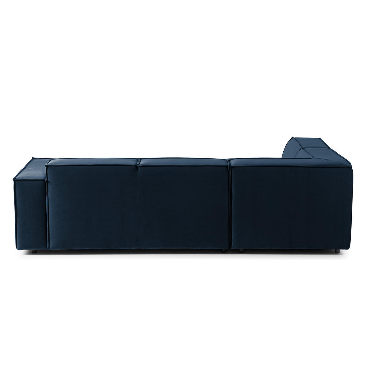 ECKSOFA mit Ottomane - Schwarz/Dunkelblau, Kunststoff/Textil (260/234cm) - home24