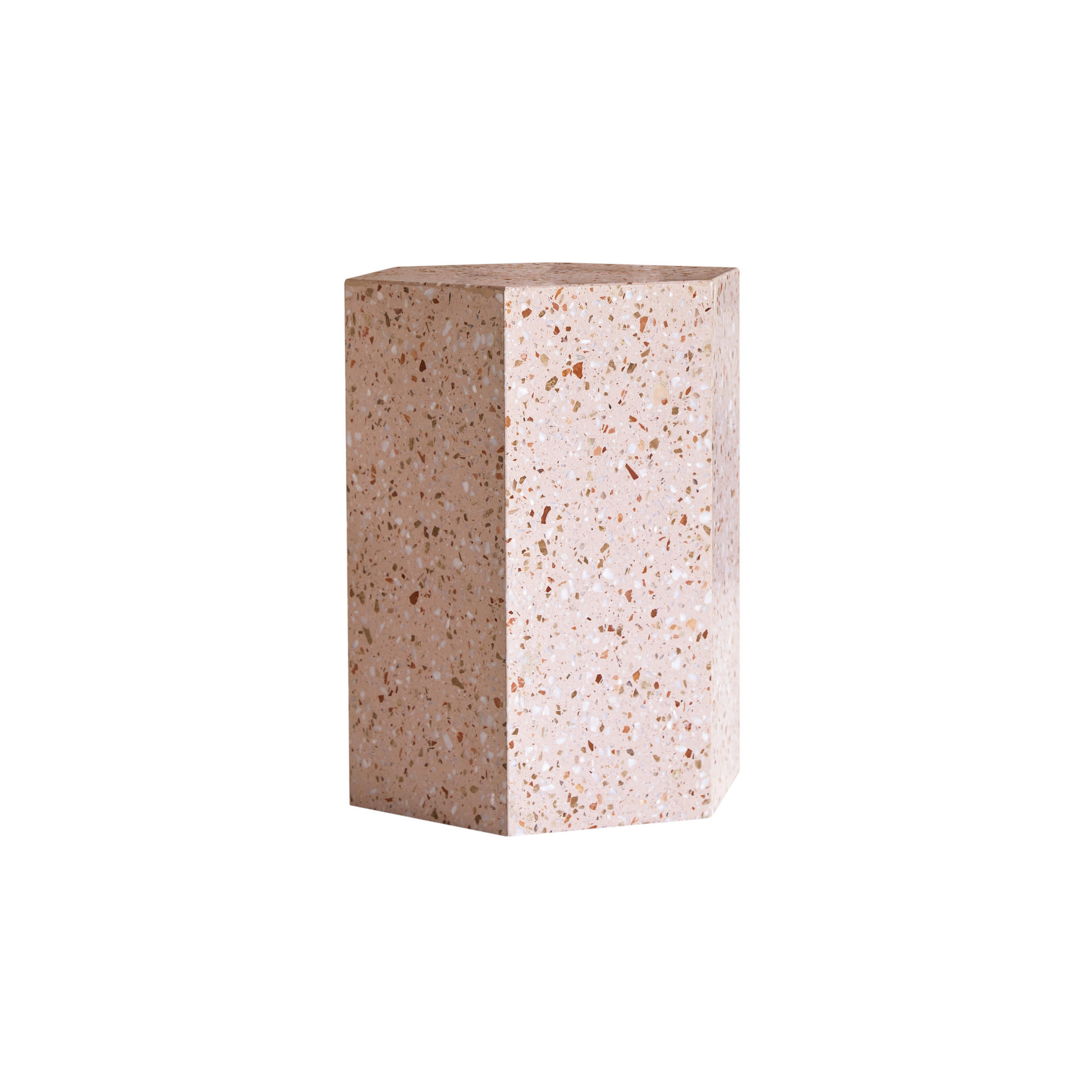 BEISTELLTISCH Zoé Rosa aus Premium-Terrazzo - Pink, Stein (35/40/50cm) - Tikamoon