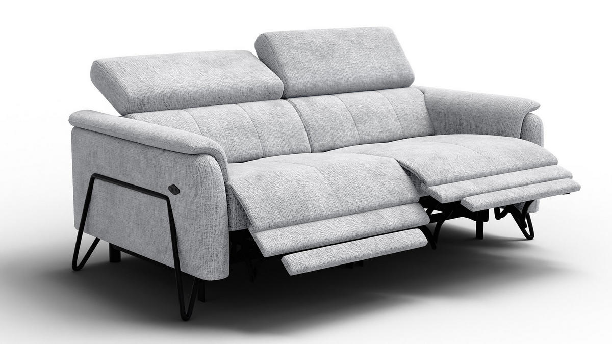 RELAXSOFA RODEN 3-Sitzer, hellgrau - Hellgrau, Holz/Textil (194/82/103cm) - Courtois Laville