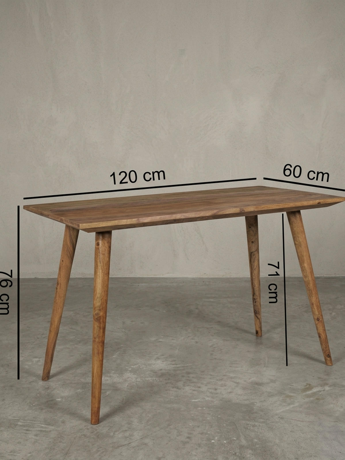 ESSTISCH Massivholz Braun Landhausstil Handgefertigt, Braun 120x60x76 cm - Braun, Holz (60/120/76cm) - KADIMA DESIGN